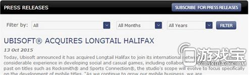 育碧收购开发商Longtail 意欲加强手游研发能力